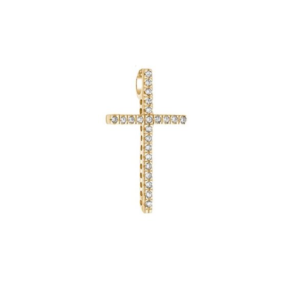 NWT Selena Cross Pendant // 14kt Gold Vermeil + CZ - Picture 1 of 5